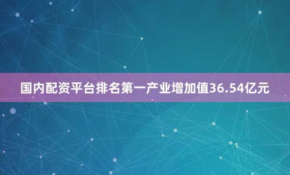 国内配资平台排名第一产业增加值36.54亿元